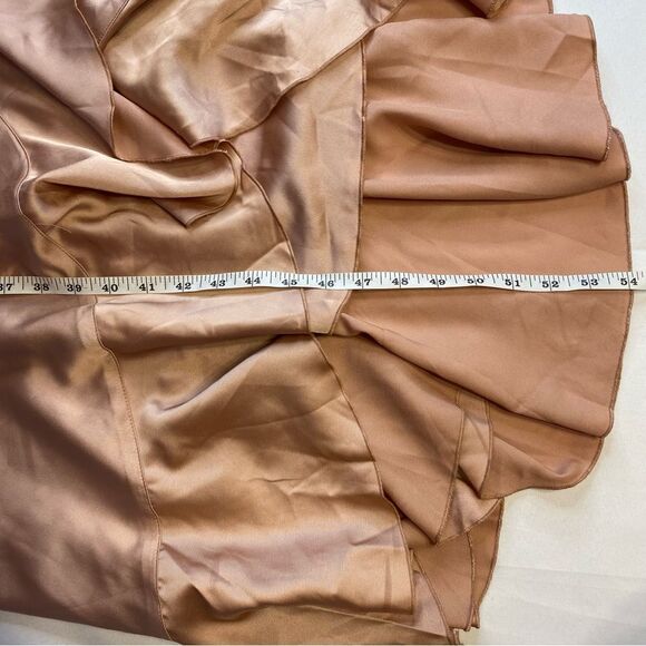 Show Me Your Mumu Rose Gold Samantha Ruffle Wrap Dress Size Medium MISSING SASH - Picture 16 of 16